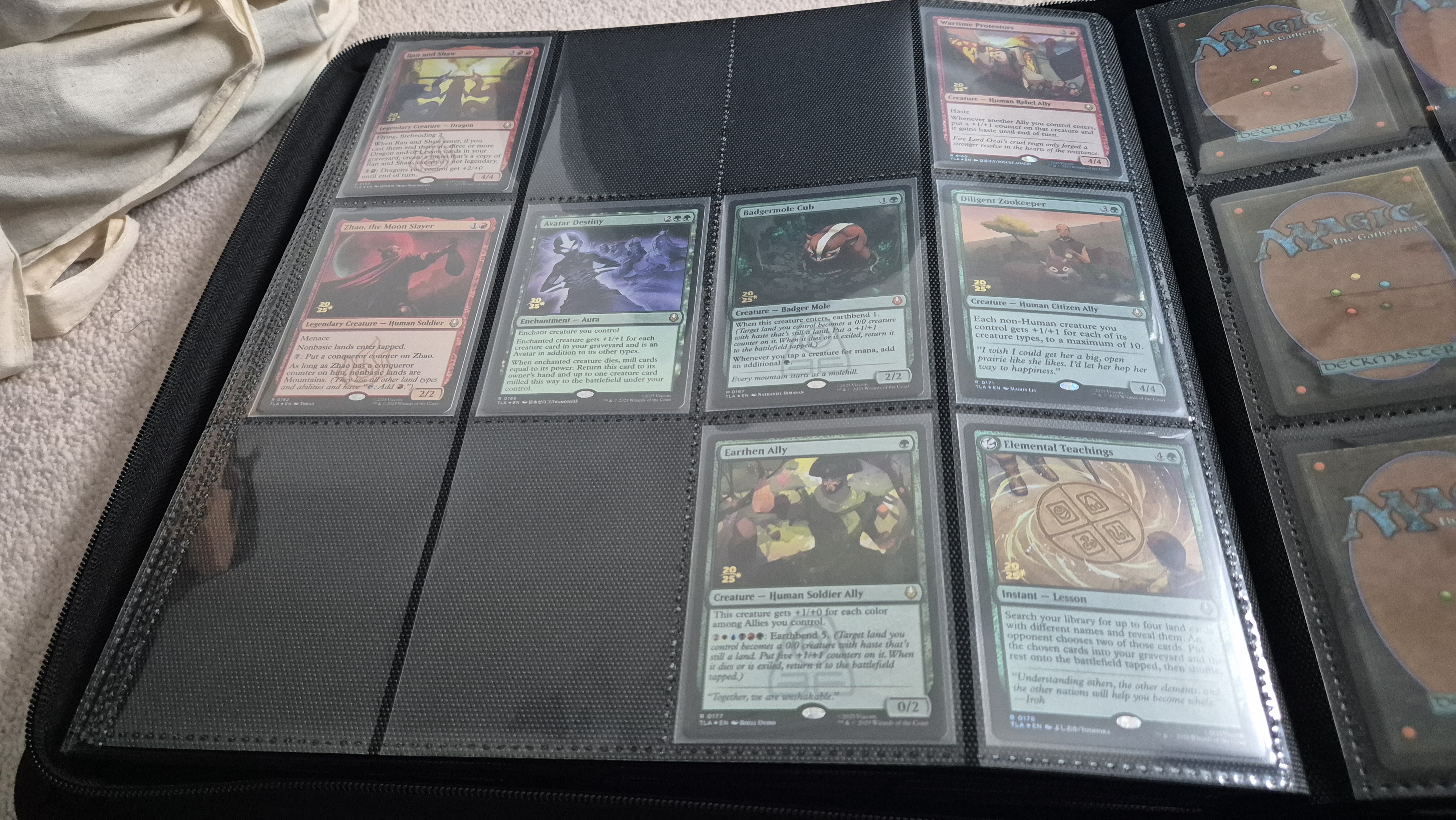 Prerelease cards in a binder