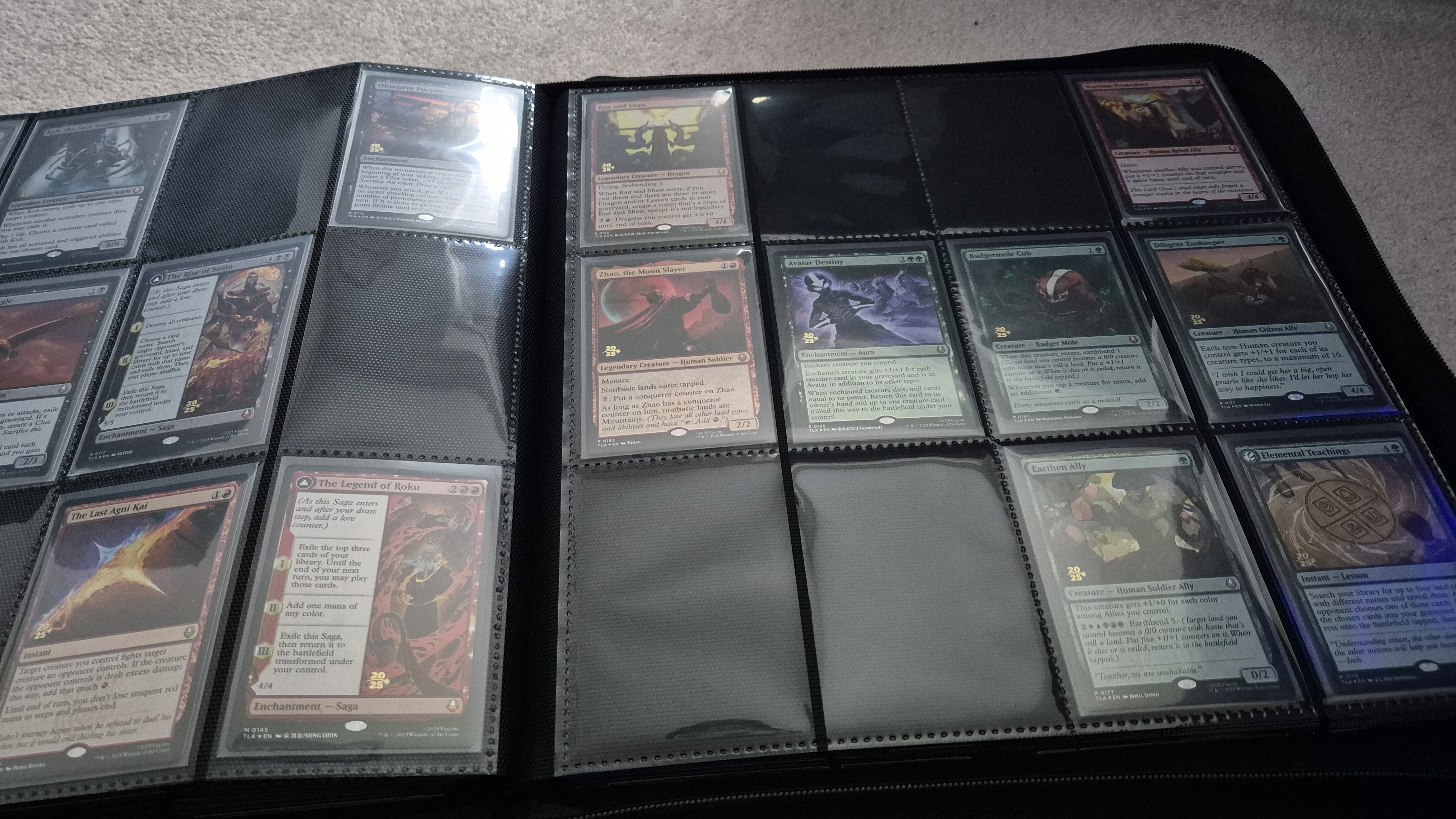 Prerelease cards in a binder