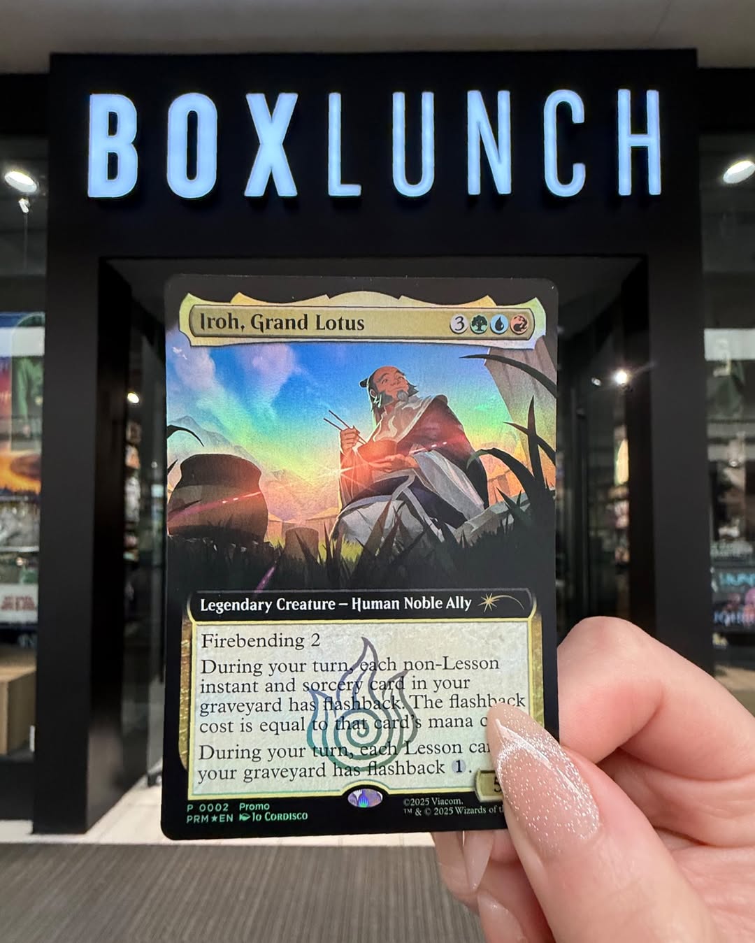Iroh promo card outside BoxLunch
