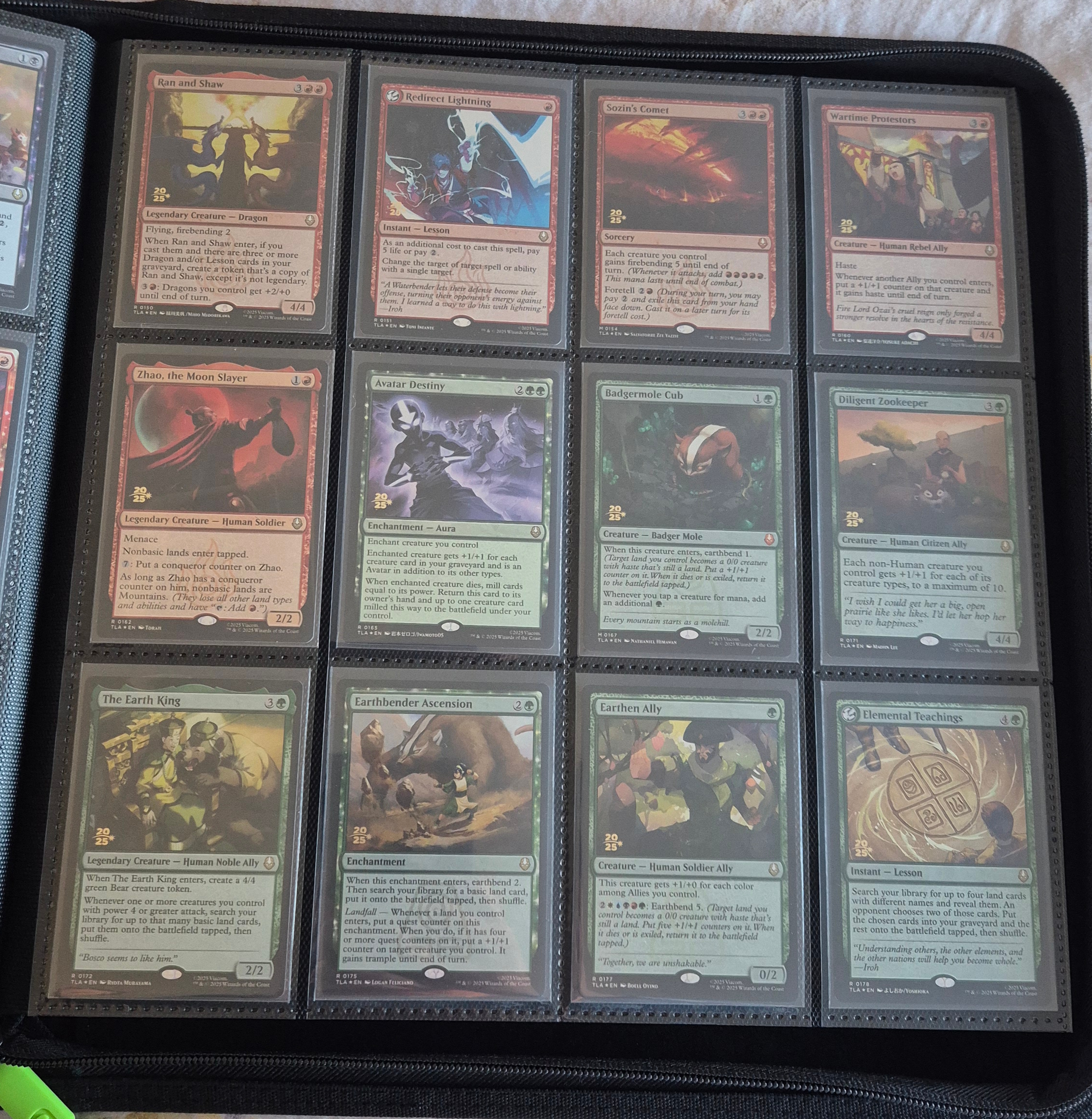 A full page of prerelease stamp cards